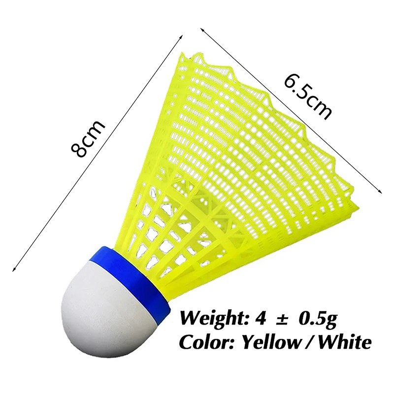 1PC Random Color Badminton Ball Plastic Badminton Ball Durable Yellow White Student Nylon Badminton Ball Durable