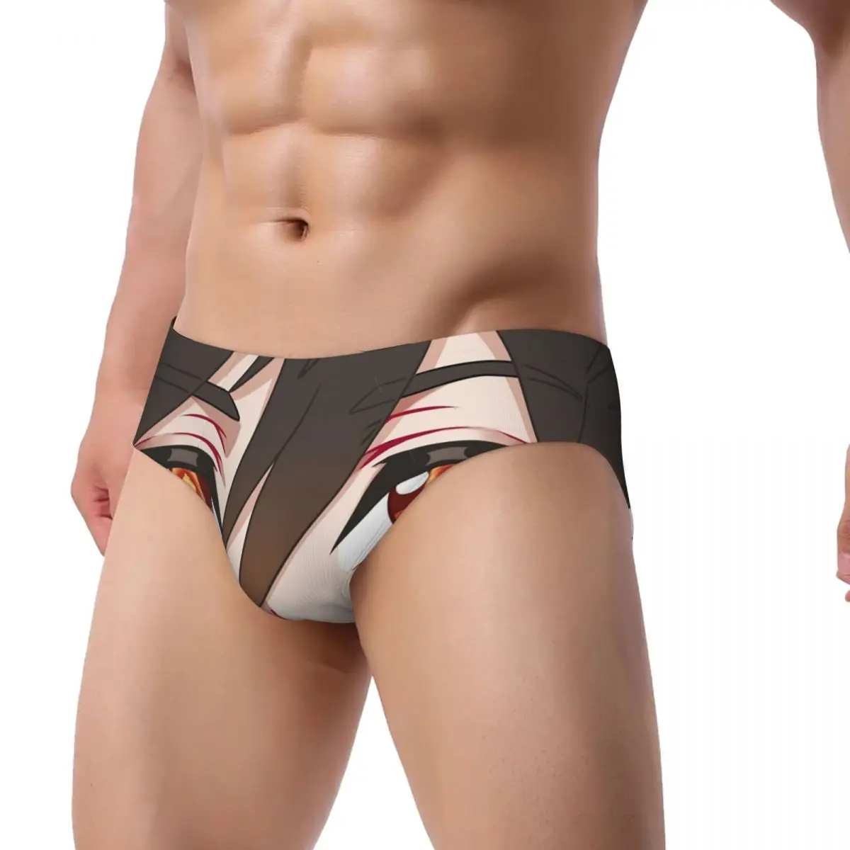 Custom Genshin Impact Zhongli Face Briefs Underwear Men's Comfortable Stretch Funny Print Underpants