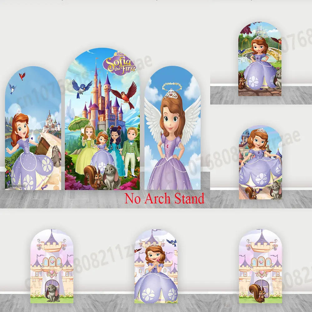 

Sofia the First Arch Backdrop Cover Girls 1st Birthday Party Decor Baby Shower Banner Kids Photography Backgrounds Studio Props