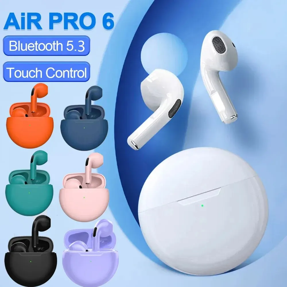 Оригинальная беспроводная Bluetooth-гарнитура Air Pro 6 TWS 5,3, мини-наушники с микрофоном, зарядное устройство для наушников Xiaomi iPhone