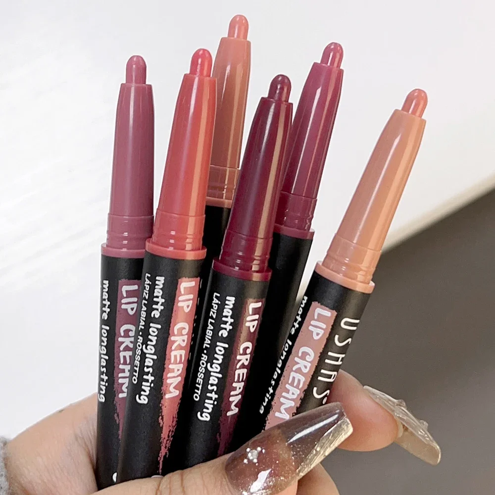 Nude Matte Crayon Lip Liner Pen Lasting Natural Soft Non-stick Cup Lipstick Outline Lip Shape Lipliner Sexy Lips Makeup Cosmetic