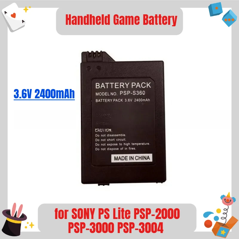 

3.6V 2400mAh for SONY PS Lite PSP-2000 PSP-3000 PSP-3004 for SONY PSP2000 Handheld Game Console Backup Battery Pack