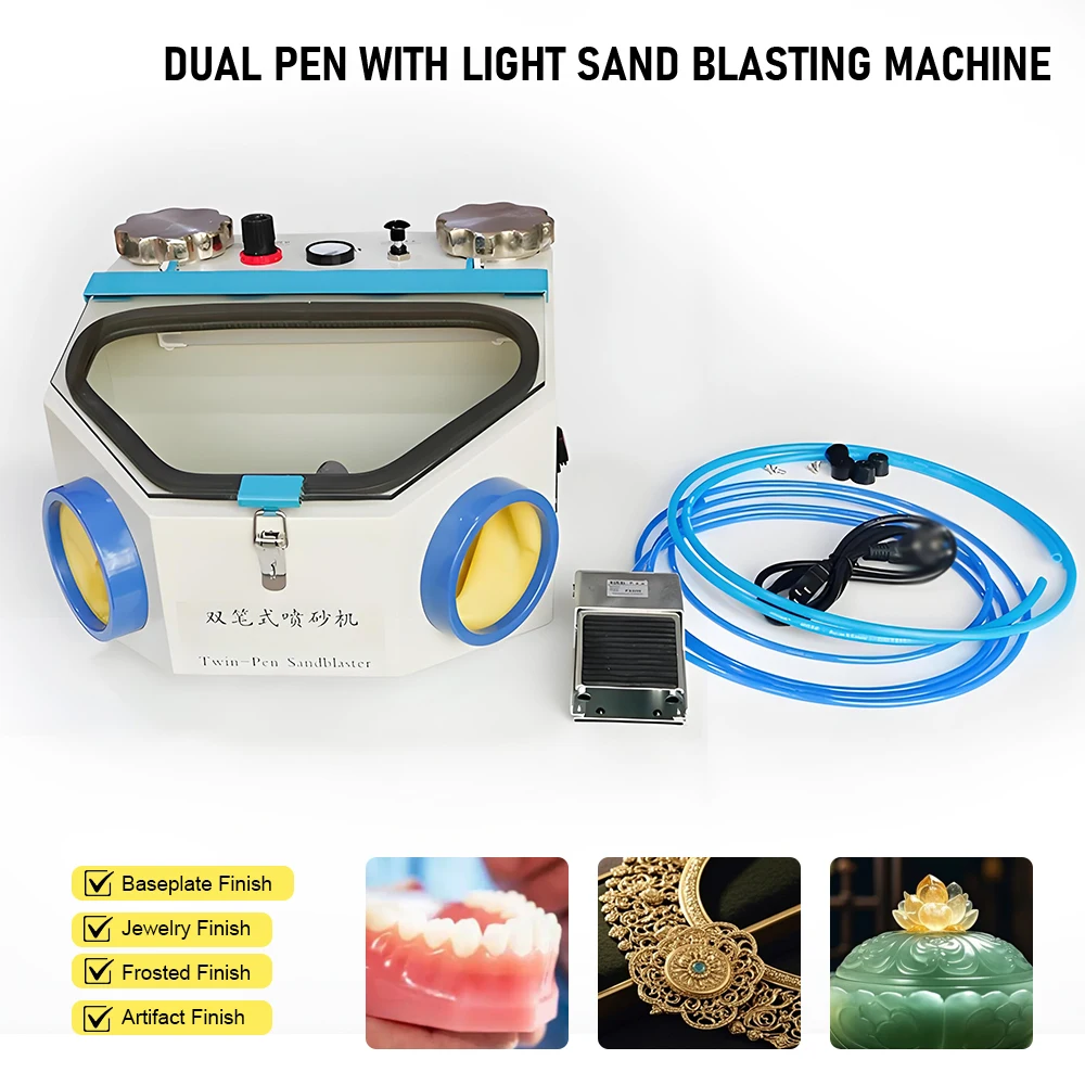 歯科用ダブルペンサンドブラスター口腔修復用ポーセレン歯サンドブラスト研磨機ミニサンドブラスト機