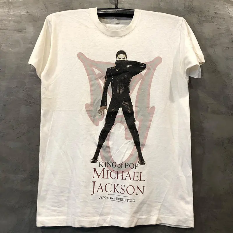 Summer Men's MJ Michael Jackson Printed 100%CottonNeutral O-Neck Short Sleeve Men's and Women's Fashion Hip Hop T-shirt Fan Gift - view 2