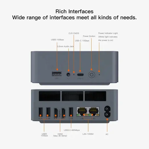 Beelink EQR5 R7 5825U MINI PC DDR4 3200Mhz M.2 PCIE3.0 Windows 11 PRO BT5.2 2.5G LAN WIFI6 Doppio Display Giochi per computer Mini P