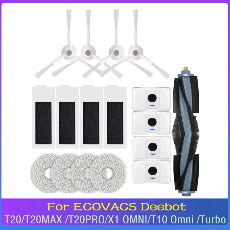 17PCS For Ecovacs Deebot T20 PRO /T20 MAX/ T20 PRO PLUS/ T20 MAX PLUS / X1/ T10 Robot Vacuum Cleaner Spare Parts Parts Kit