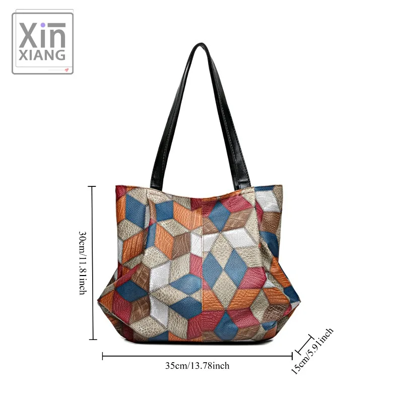 حقيبة يد عصرية للسيدات متعددة الاستخدامات ذات سعة كبيرة، حقيبة كتف مطابقة الألوان من البولي يوريثان، حقيبة ركاب، حقيبة أمي مطوية #5