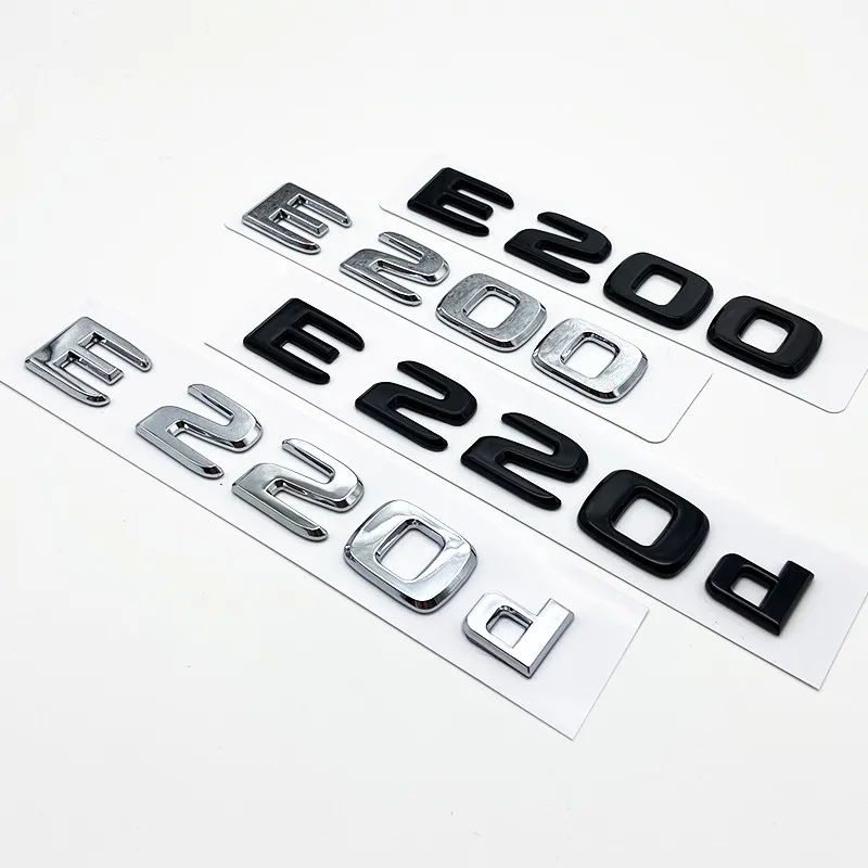 2017 Black Silve Letters E200 E260 E300 E400 E220d E350e E300de 4Matic ABS Emblem for Mercedes Benz W213 Car Trunk Logo Sticker