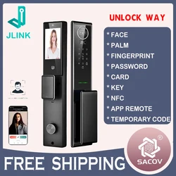 Real Time Intercom Palm Vein Recognition Intelligente Wifi 3D Face Unlock Smart Digital Door Lock With Camera CNC intercom lock