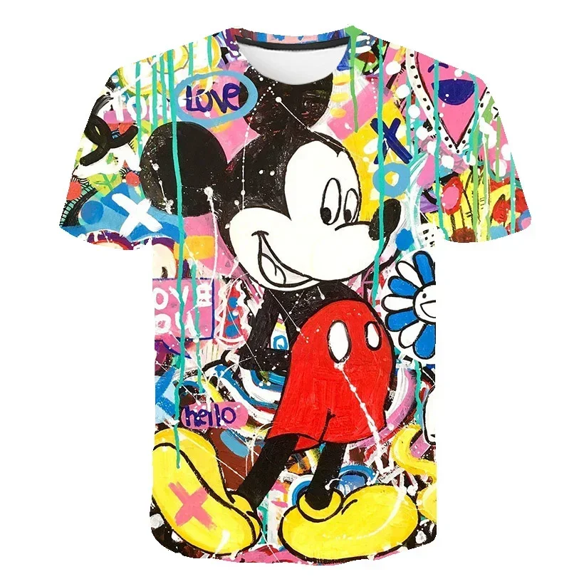 2024 Disney Mickey Mouse Series T Shirts Summer Boys Girls T-shirts Kids Cartoon Casual Children Short Sleeves Tops Tees