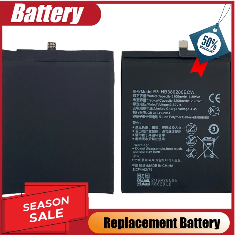

HB386280ECW аккумулятор мобильного телефона 3,82 В 3100 мАч для Huawei P10 Honor 9 STF-LO9 STF-AL10 Сменный аккумулятор новый высокое качество