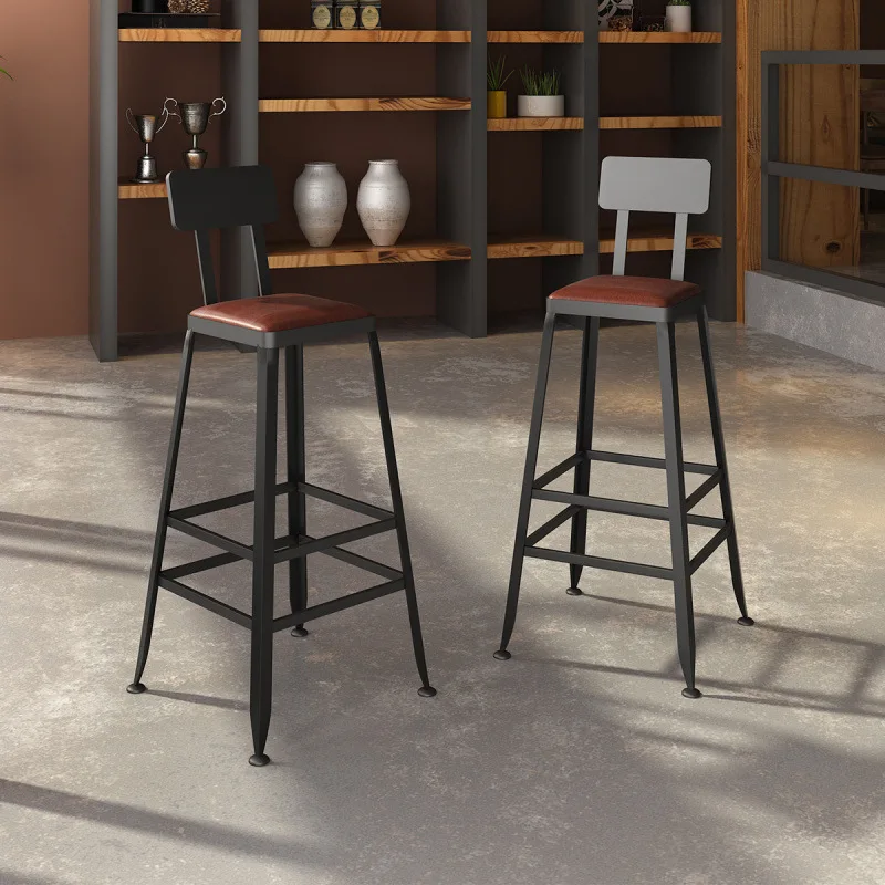 

Mobile phone store counter front desk cash register square stool industrial style high stool