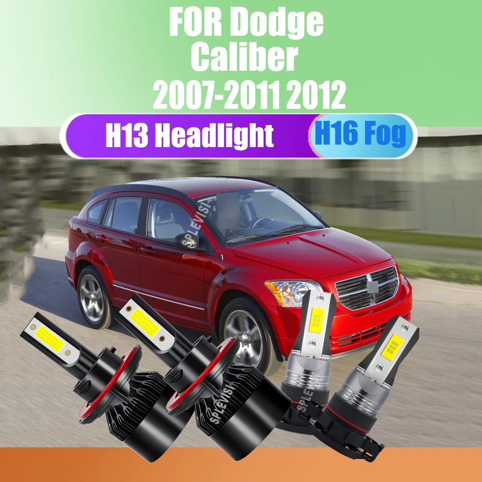 H13 9008 LED Xenon White High Low Beam Foglight -The Luminous Path to Safety For Dodge Caliber 2007 2008 2010 2011 2012