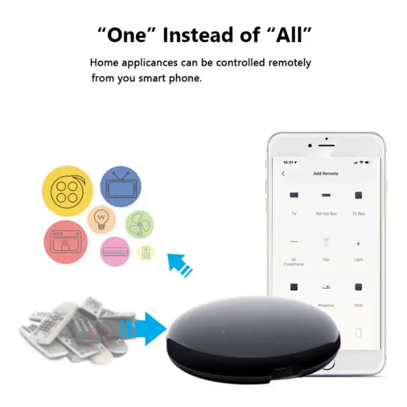 Glomarket Tuya APP Universal Smart Wifi IR Remote Controller for TV Air Conditioner Fan Work With Alexa Google Home