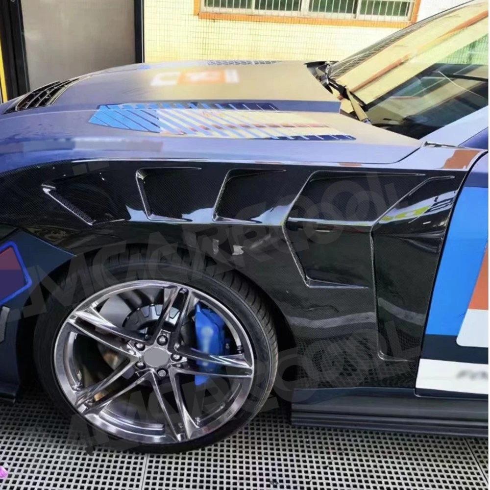 

JMCARCOOL Для Ford Mustang 2024+ Накладки на передние боковые крылья из сухого карбона, элементы стайлинга кузова