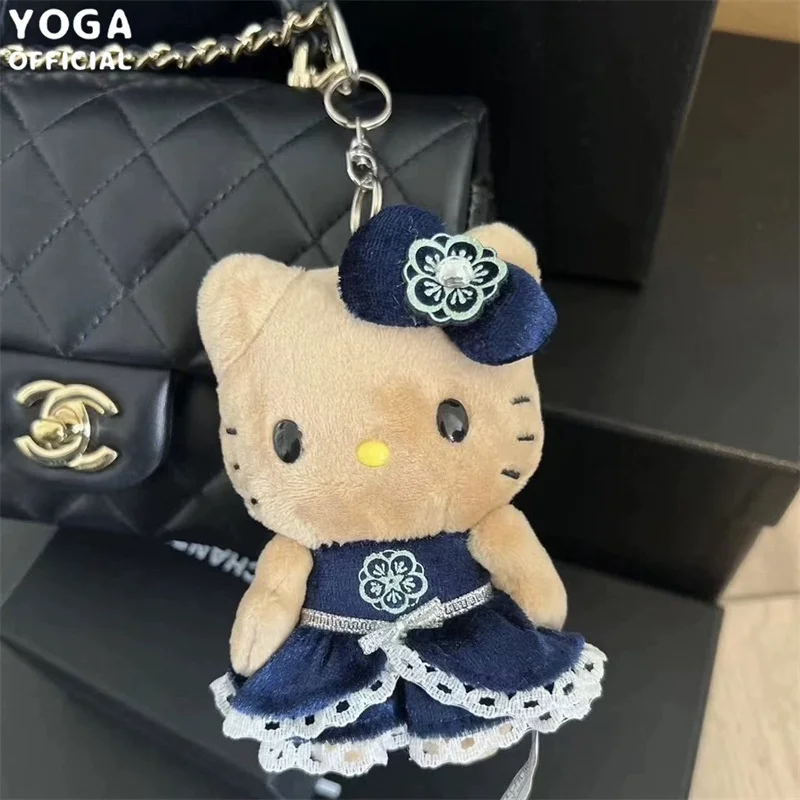 

Kawaii Hawaii Exclusive Hello Kitty Black Plush Doll Pendant Japanese Cartoon Children's Doll Bag Pendant Gift for Girls