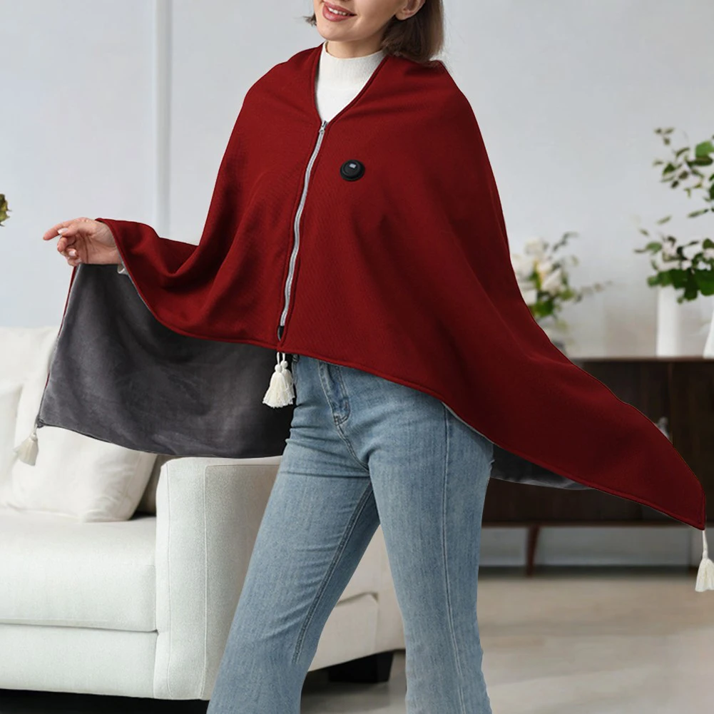 

150*80cm Portable Electric Blanket USB Soft Wearable Heated Shawl Wrap Warm Heated Mat Carpets For Winter Travel Camping Office
