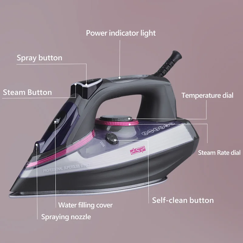 

Home Small Steam Iron, High-Power Handheld Iron, Dry & Wet Dual-Use Ironing Machine, Spray Function Portable Iron