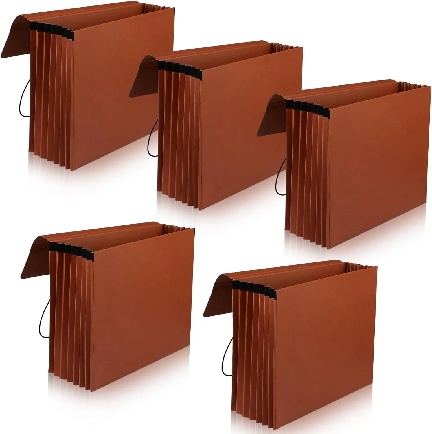 

5 Pcs Expanding File Folder with Flap, Expandable Document Organizer, Letter Size Heavy Duty, Holds 1200 Sheets Paper