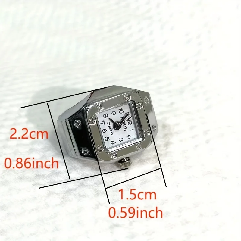 1PC minimalist square fashion punk watch ring watch versatile niche couple finger watch mini hour