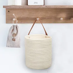 Wall Hanging Woven Jute Simple Flower Basket Pot Planter Home Storage Baskets For Kitchen Tableware Bathroom Sundries Organizer