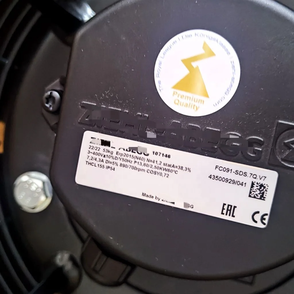 Axiale ventilator FC091-SDS.7Q.V7 Precisie-airconditioning Buitenkoelventilator