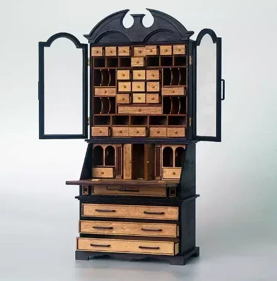1：12 Miniature Dollhouse Furniture DIY Material Package doll Wine Cabinet Storage Jewelry 1：6Cabinet Dollhouse Background Board