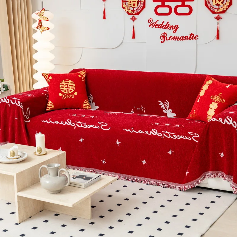 Christmas Sofa Towel Four Seasons Universal All-inclusive Living Room Sofa Cover Anti Cat Scratch Luxury Sofa Cover Blanket