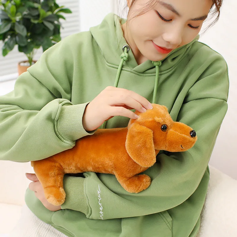 10 Polegada adorável dachshund brinquedo de pelúcia macio animal de pelúcia boneca para decoração de casa festas de aniversário das crianças e presentes