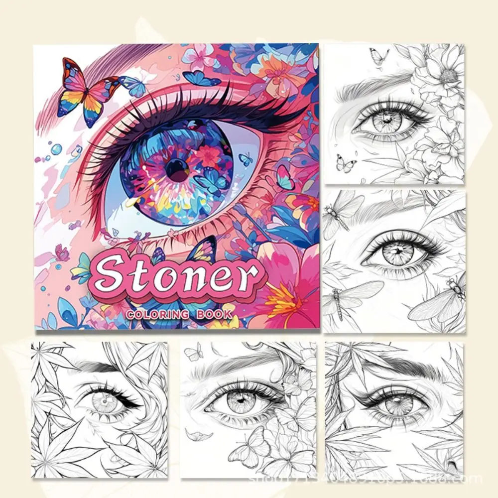 Libro da colorare per occhi ravvicinati Carta artistica a tema multicolore Libro da colorare autofilettante Libro illustrato portatile creativo