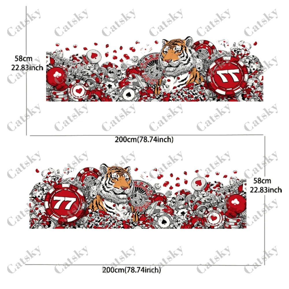 Tiger Gaming Table Car Side Car Wraps, Self-Adhesive PVC Waterproof & Scratch-Resistant Stickers, Car Accessory Gift