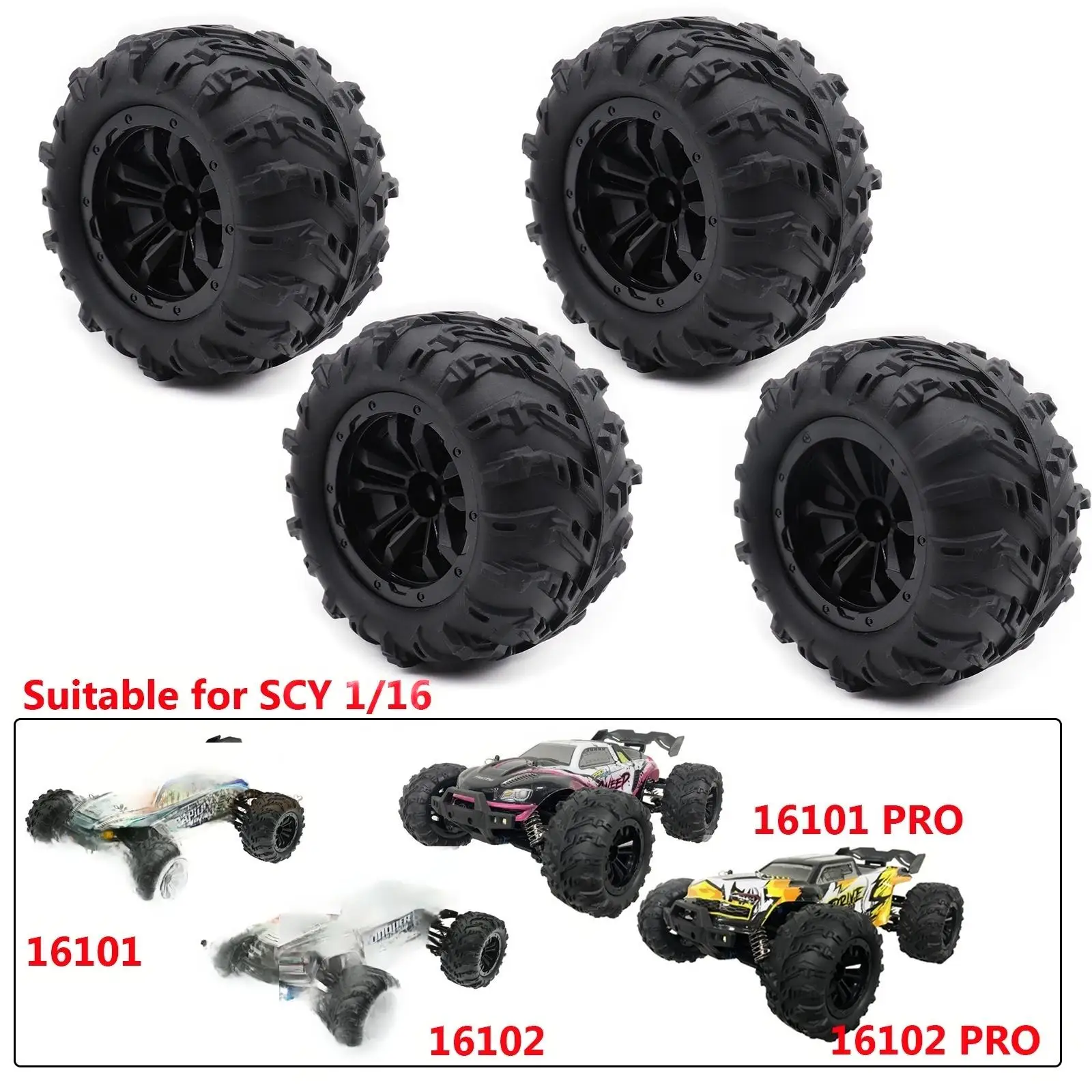 タイヤ SCY 16101 Pro 16102 Pro 1:16 オフロード RC カーホイールアップグレードアクセサリーパーツ 6034 12mm ヘックスモンスタートラックアップグレードタイヤ