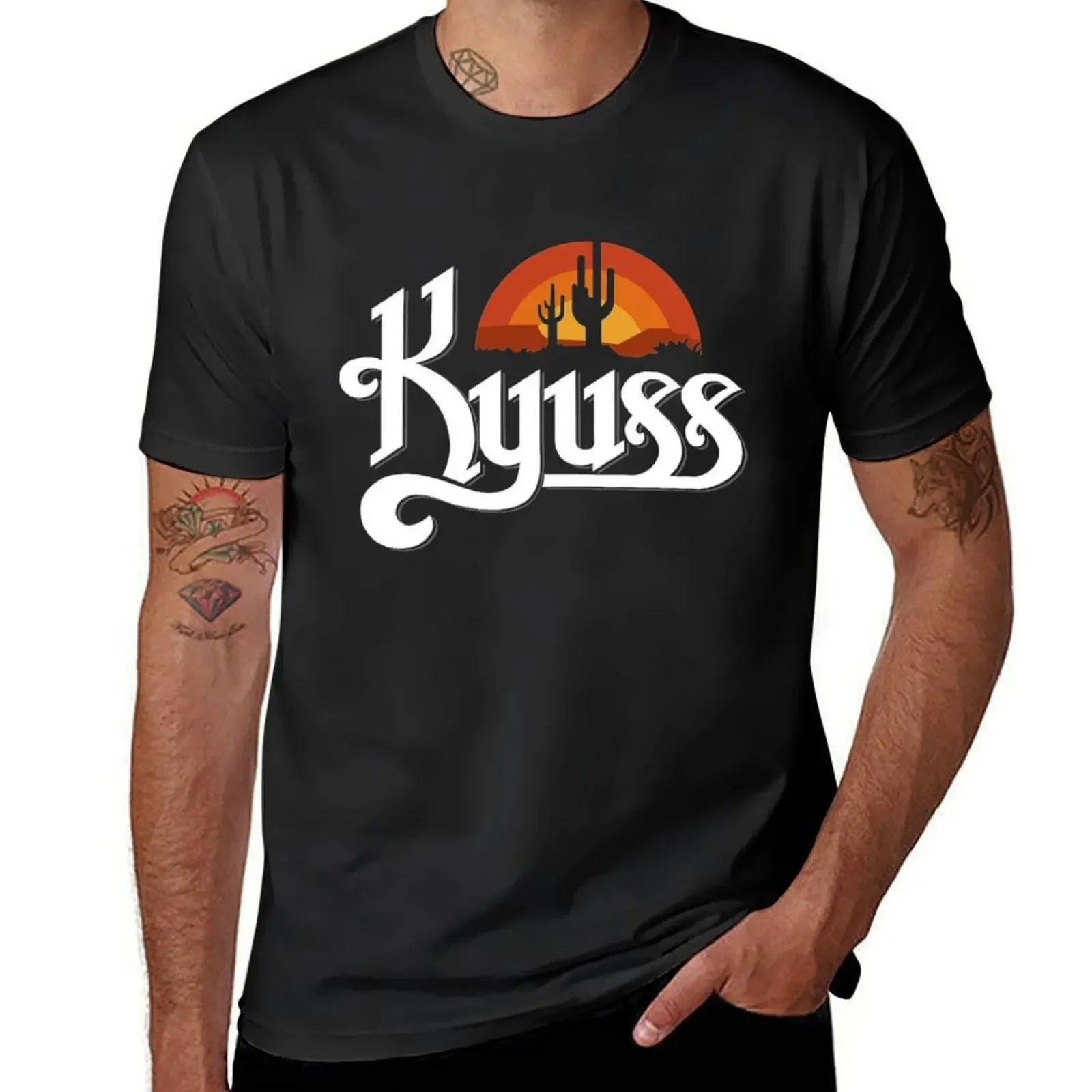 Kyuss Logo T-Shirt oversized t shirt basketball graphic tees vintage t shirts summer top workout shirts for men