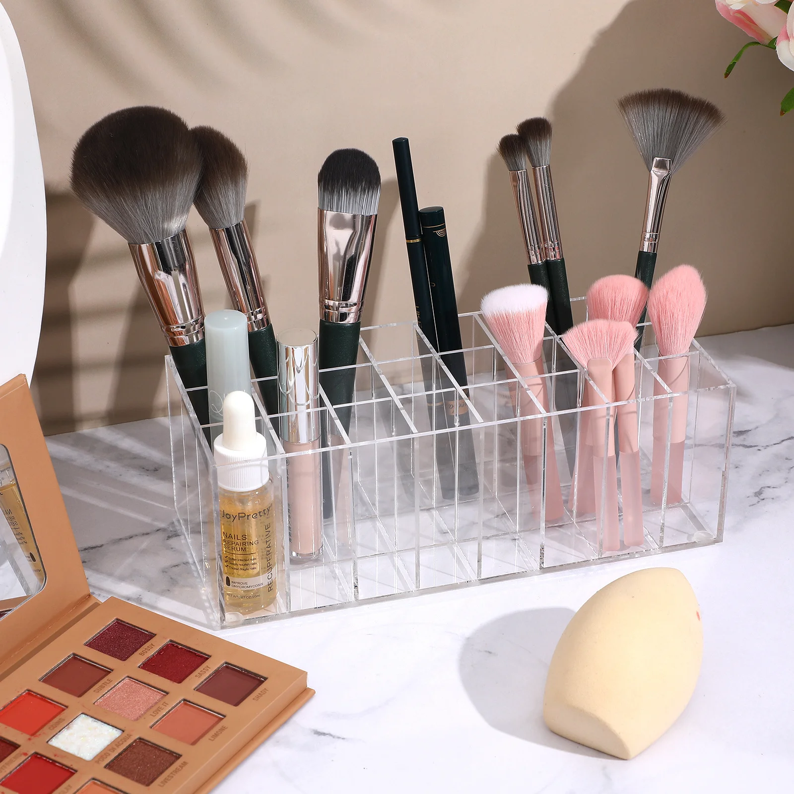 

Multipurpose Home Lipstick Display Container 24-Grids Acrylic Makeup Storage Organizer Desktop Lipstick Holder Case