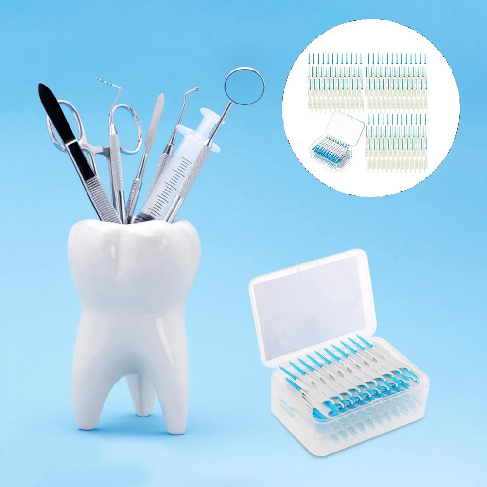 200Pcs Interdental Brush Supple Braces Cleaner Portable Teeth Cleaning Tool Stains Remover Durable Oral Care Interdental Brush