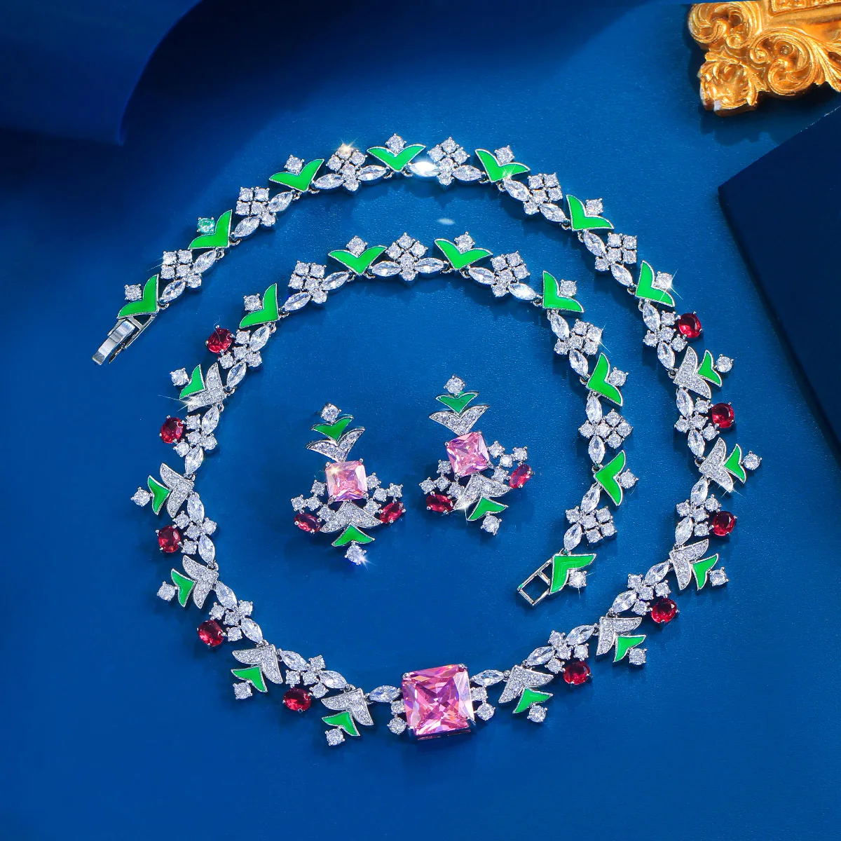 vintage-multicolor-cubic-zirconia-necklace-earrings-jewelry-set-for-luxury-women-wedding-party-statement-accessory-party-gift