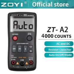 ZOYI ZT-A2 Mini Digital Multimeter Ammeter Voltmeter Frequency backlight Residential Meter Diode AC/DC Voltage NCV Tester 4000C