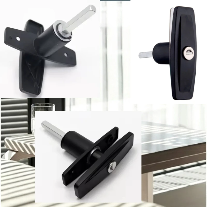 TriMark Clockwise Pop up T Handle Lock Black with Gasket Non-threaded Locking T-Handle for Tonneau Cover Truck Bed Covers