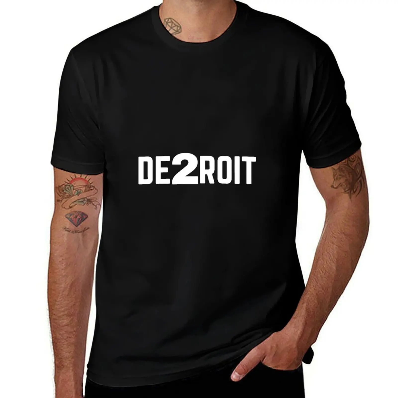 

DE2ROIT 1 T-Shirt cute tops summer clothes summer top t shirt men 100℅ cotton