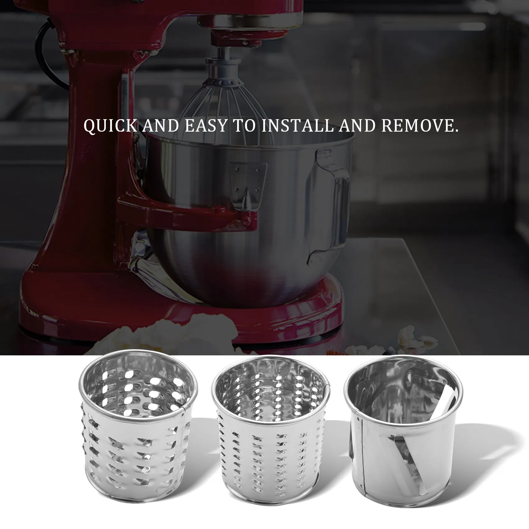 A09G-Vegetable Slicer/Shredder/Cheese Grater for KitchenAid Stand Mixer Attachment Slicing Shredding Accessories