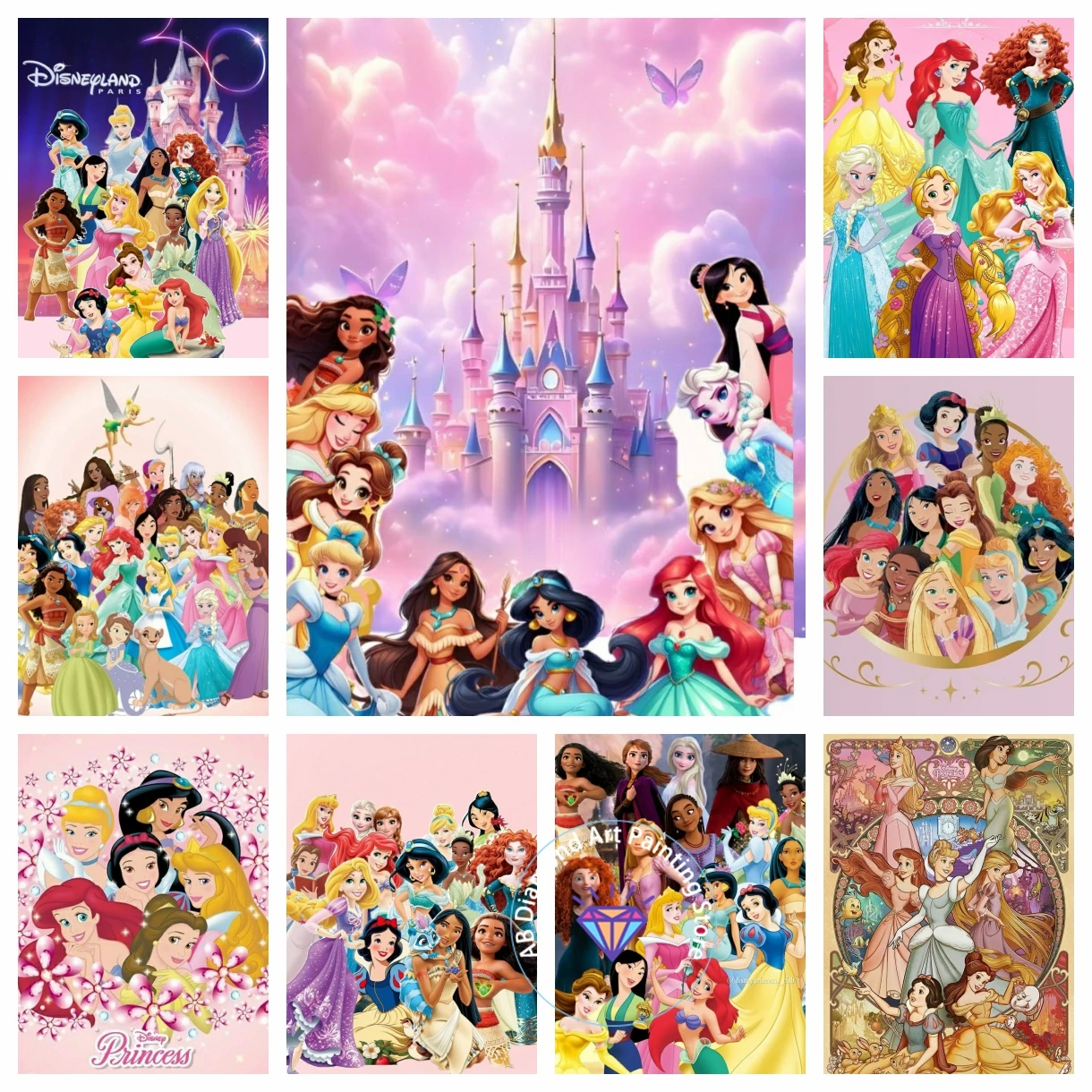 

Disney Princess Collection AB Diamond Painting Kit DIY Diamond Embroidery Cross Stitch Handmade Art Gift Crafts Home Decor Gift
