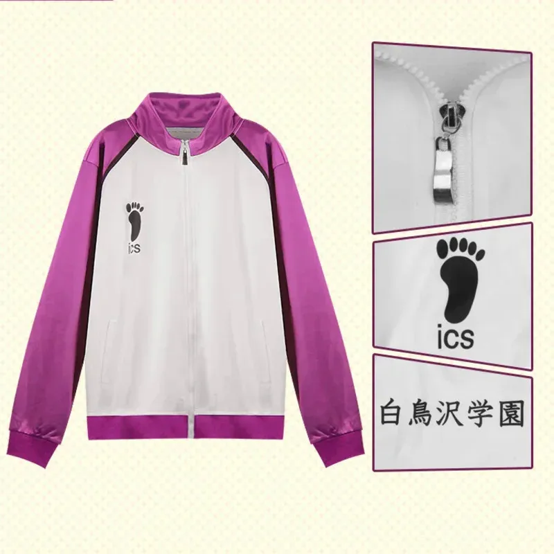 Haikyuu Uniforme scolastica Cappotto Giacca Pantaloni Abbigliamento sportivo Maglie da pallavolo Costumi cosplay anime Set Shiratorizawa School