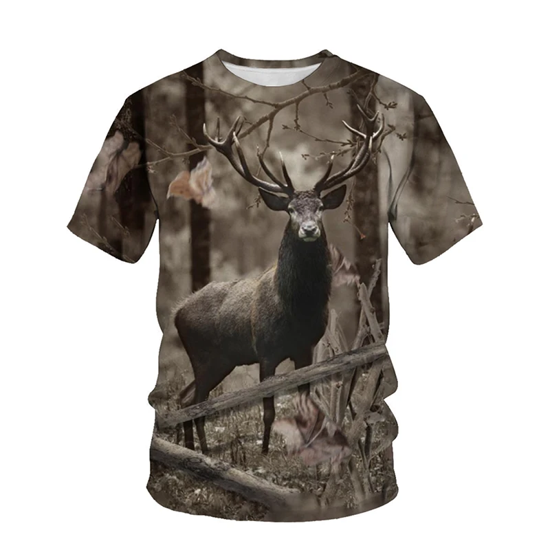 New Animal Camouflage Hunting 3D Print T-Shirts Men Women Summer Short Sleeve T Shirt Oversized Harajuku Tops Tees Kids Clothing