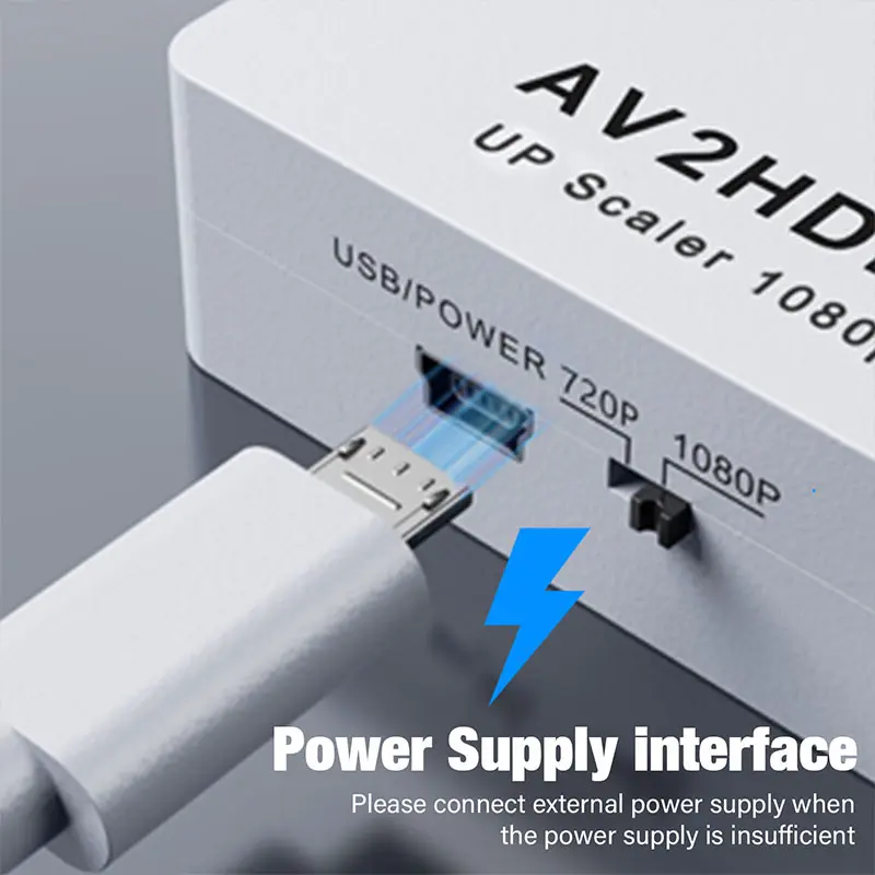 HDMI To AV Converter New HD Video Audio 1080P RCA Adapter Mini Composite CVBS to HDMI Compatible Scaler Adapter Support NTSC PAL