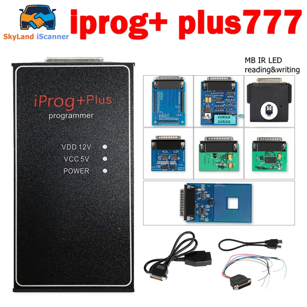 New V777 Iprog+Plus Full Adapters 777 Iprog 3in1 Support IMMO+ Correction+ Reset Replace Carprog IPROG Pro Full Adapters
