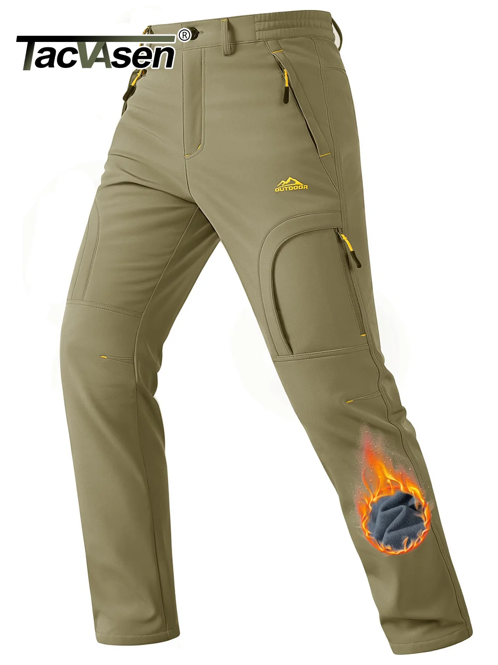 

TACVASEN зимние брюки для мужчин, водонепроницаемые брюки на флисовой подкладке, утепленные походные брюки для лыж, сноуборда, работы на открытом воздухе, охоты