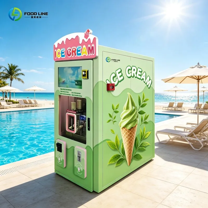Professional Fully Automatic Ice Cream Vending Machine with DIY Flavors for Amusement Parks FL Customized
