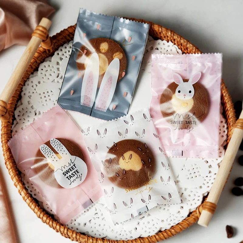 Bolsas de plástico para dulces, envoltorio de 7x10cm para dulces, turrón, azúcar, galletas, Chocolates, boda, fiesta de cumpleaños, decoración de regalo, artesanal, hecho a mano, 100 unidades