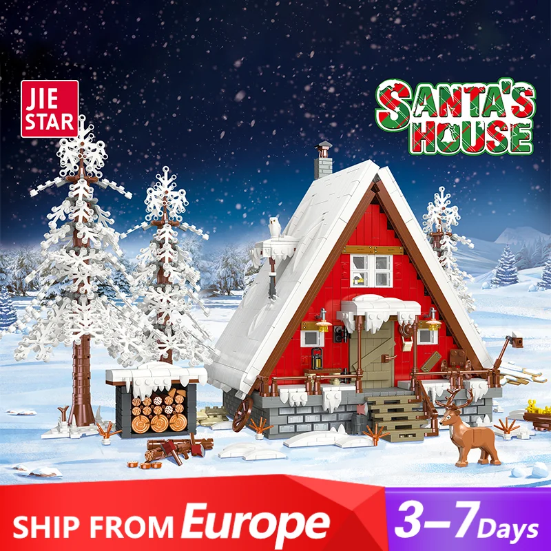 Santa's House Buildings Sets,City Holiday Winter Village Model Modular Buildings Blocks Christmas Gift for Adults Kids 2355PCS