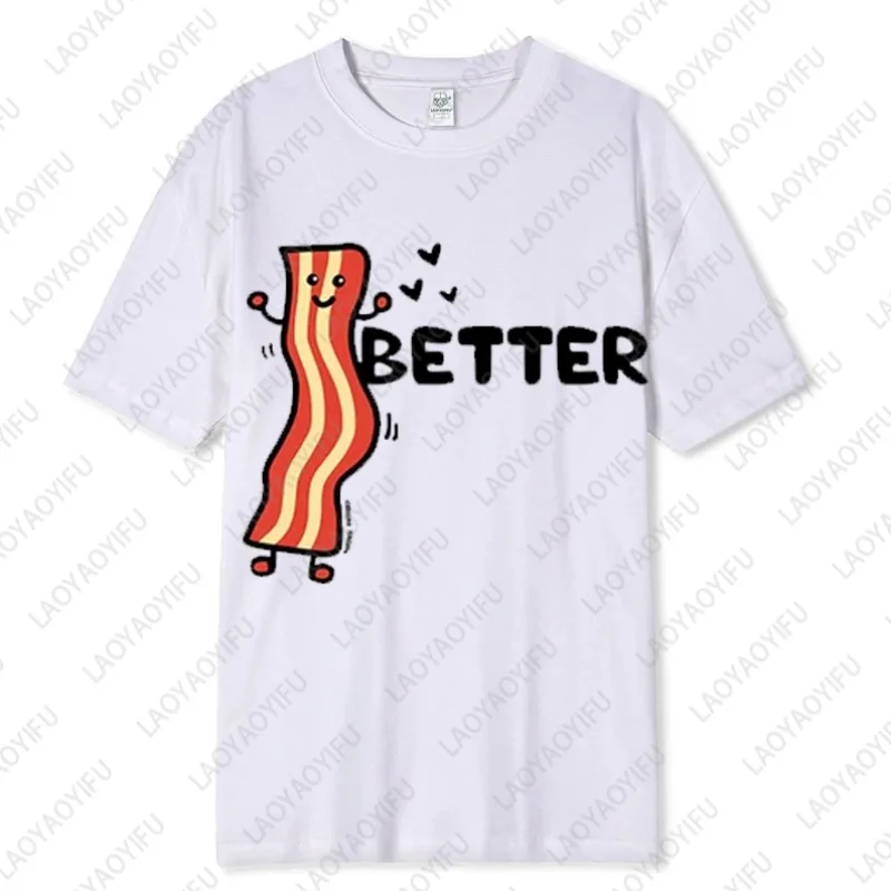 Pareja mejor juntos tocino y huevo Día de San Valentín Camiseta de algodón hombres señoras Unisex regalo perfecto ropa creativa para amantes